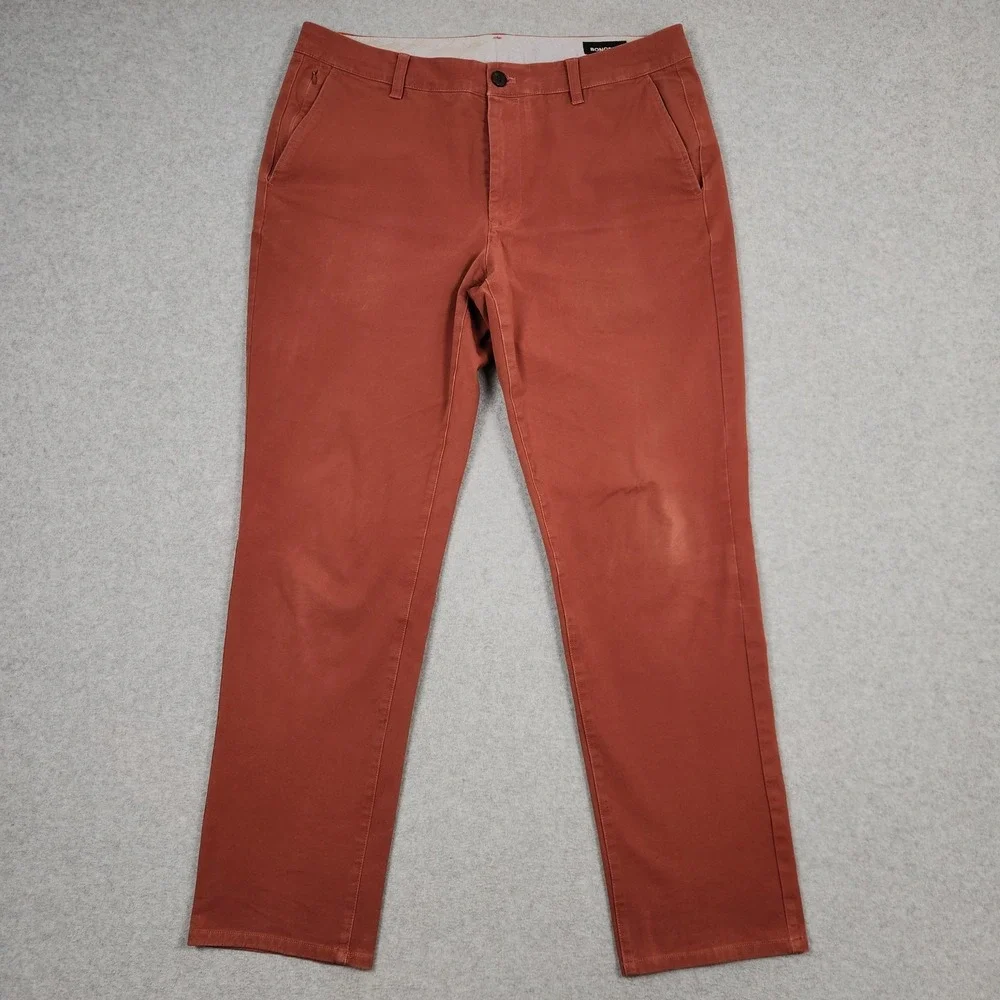 Bonobos Pants 34x30 Red Green Orange Slim Fit Chino Golf Stretch 3 Pairs Bundle - Picture 6 of 16